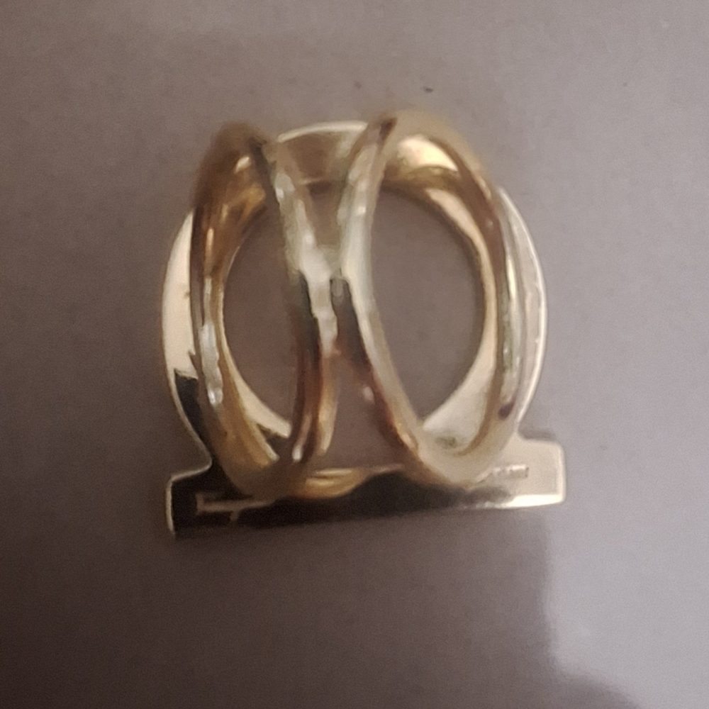 Salvatore Ferragamo Gold Tone Double Loop For A Scarf - Picture 3 of 4